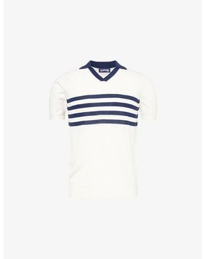 Vilebrequin Amour Striped Knitted Cotton T-Shirt - Blue