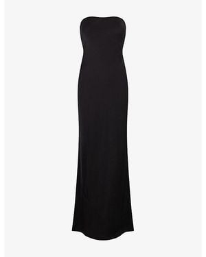 OMNES Amdra Strapless Satin Maxi Dress - Black