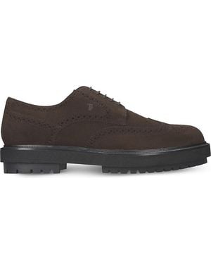 Tod's Wingtip Suede Derby Shoes - Brown
