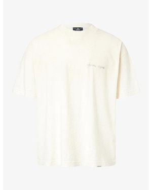 Represent Reverse Brand-Print Cotton-Blend T-Shirt - White