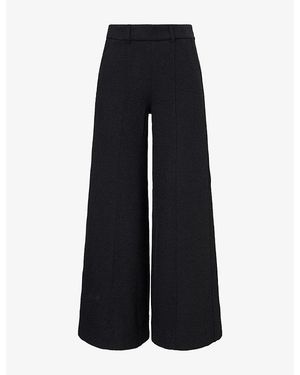ME+EM Textured Wide-Leg Woven Pants - Black