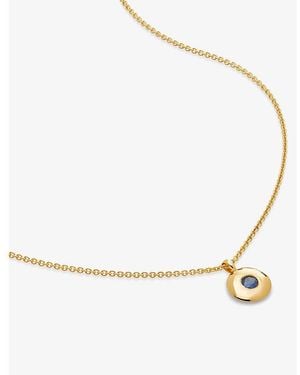 Monica Vinader September Birthstone 18Ct-Plated Vermeil Sterling- And Sapphire Pendant Necklace - Natural