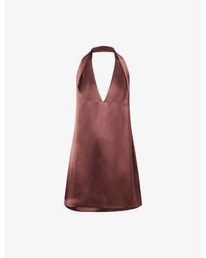 Shona Joy Savanna Halter-Neck Stine Mini Dress - Red