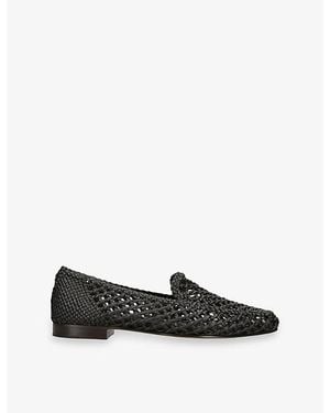 Le Monde Beryl Knotted Leather Loafers - Black