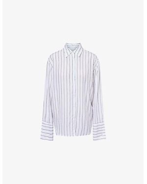 Frankie Shop Anvers Striped Woven Shirt - White
