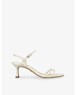 Sam Edelman Presley Leather Heeled Sandals - White