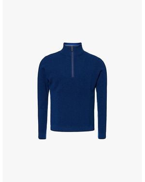 FALKE Troyer Half-Zip Wool-Blend Jumper - Blue