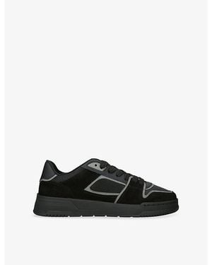 Cleens Layup Leather And Suede Trainers - Black