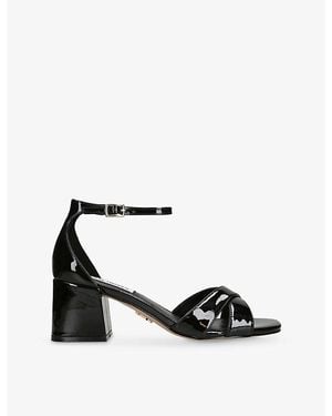Steve Madden Fergie 238 Faux-Leather Heeled Sandals - Black