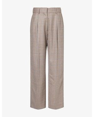 Blazé Milano Fox Checked Wool Pants - Gray