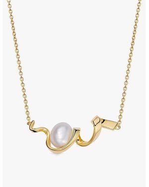 Astley Clarke Floe 18Ct-Plated Vermeil Sterling- And Freshwater-Pearl Necklace - Metallic