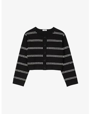 Sandro Embellished Cardigan - Black