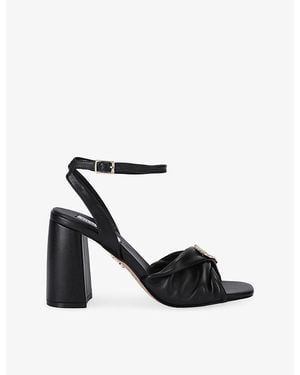 Steve Madden Montage Faux-Leather Heeled Sandals - Black
