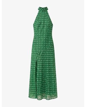 OMNES Elsie Printed Chiffon Maxi Dress - Green