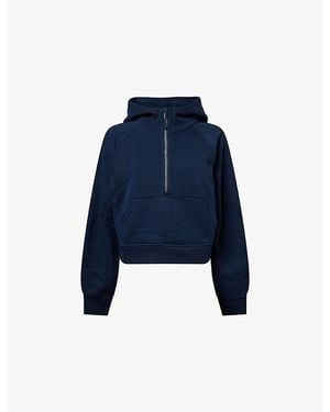 lululemon Scuba Half-Zip Cotton-Blend Hoody - Blue