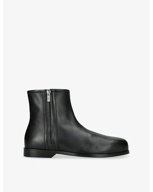 Loewe Bobine Leather Ankle Boots - Black