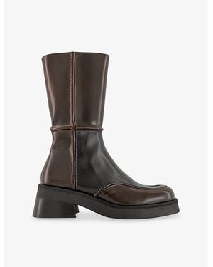 Miista Inne Leather Mid-Calf Boots - Brown