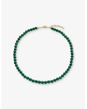 Monica Vinader Gemstone 18Ct- Vermeil And Onyx Necklace - Green