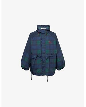 Damson Madder Liu Hooded Woven Raincoat - Blue