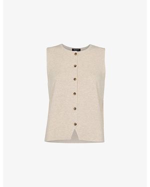 Whistles Lucy Sleeveless Cotton-Blend Top - Natural