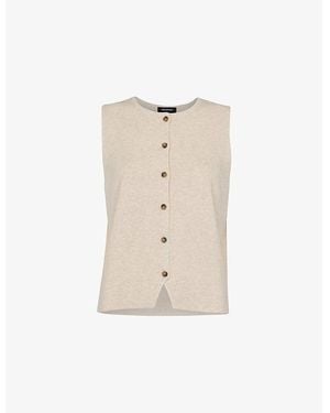 Whistles Lucy Sleeveless Cotton-Blend Top - Natural