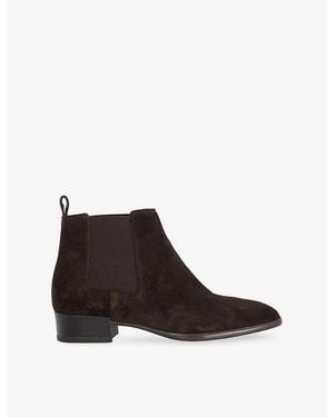 Dune Pinni Cropped Suede Ankle Boots - Black