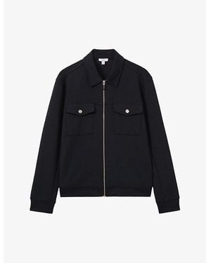 Reiss Medina Double-Knit Stretch-Jersey Jacket - Blue