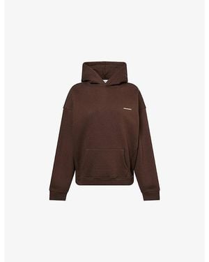 Sisters & Seekers Seekers 99 Logo-Embroidered Stretch Cotton-Jersey Hoody - Brown