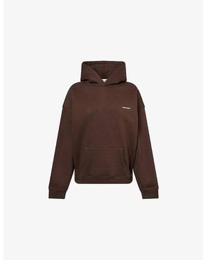 Sisters & Seekers Seekers 99 Logo-Embroidered Stretch Cotton-Jersey Hoody - Brown