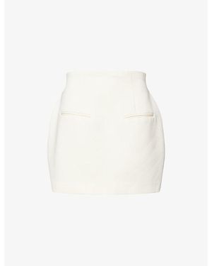 Odd Muse Structured High-Rise Cotton-Blend Mini Skirt - White