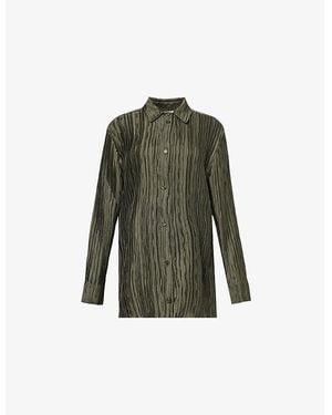 16Arlington Marley Pleated Woven Shirt - Green