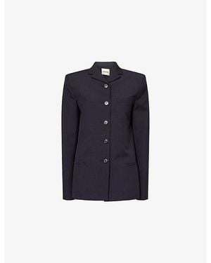 KHAITE Celton Tailored Wool Jacket - Blue
