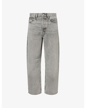 FRAME Baggy-Fit High-Rise Cotton Denim Jeans - Grey