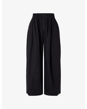 Soeur Vernon Wide-Leg Silk Pants - Black