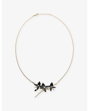 Shaun Leane Orchid Sterling- - Vermeil And 0.16Ct Diamond Flower Necklace - Metallic