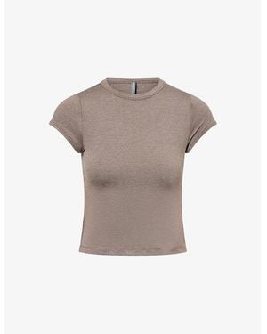 Vuori Halo Baby Cap-Sleeve Stretch-Woven T-Shirt - Grey
