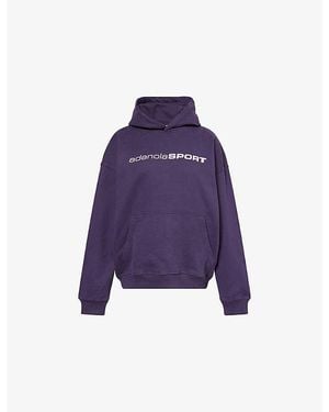 ADANOLA 90S Sport Oversized Cotton-Jersey Hoody - Purple