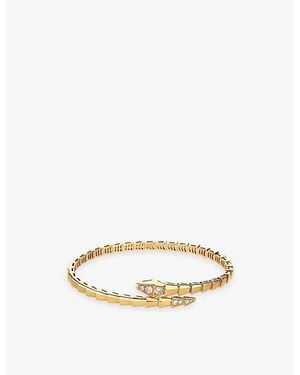 BVLGARI Serpenti Viper 18Ct- And 0.47Ct Pavé Diamond Bracelet - Metallic