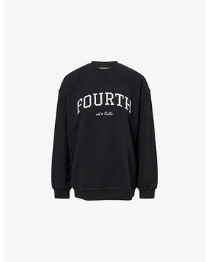 4th & Reckless Fourth Logo-Embroidered Cotton-Jersey Sweatshirt - Black