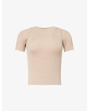 Acne Studios Layered Rib-Knit Wool-Blend Top - Natural