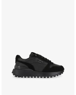 Carvela Kurt Geiger Delfina Suede And Leather Sneakers - Black
