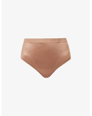 Spanx Shape Invisible Stretch-Woven Thong - Natural