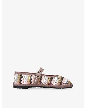 Flabelus Pierre Straw Ballet Flats - Multicolor