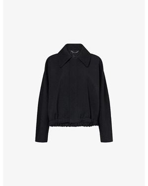 Victoria Beckham Arden Wool Bomber Jacket - Black