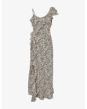 RIXO London Ester Ruffled Silk Midi Dress - Multicolour