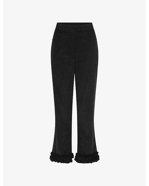OMNES Olin Straight-Leg High-Rise Stretch-Corduroy Pants - Black