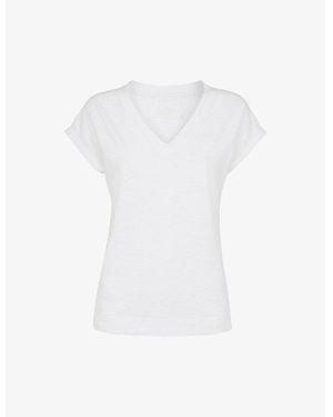 Whistles Willa Short-Sleeve Cotton-Jersey T-Shirt - White