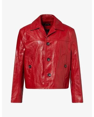 Wales Bonner Kamala Leather Jacket - Red