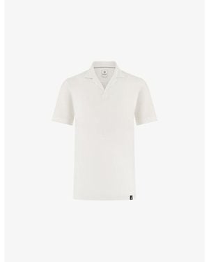 BOGGI Camp-Collar Regular-Fit Lyocell-Blend Polo Shirt - White