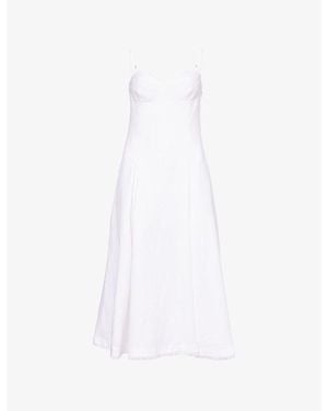 knee length dresses for ladies Valletta Bustier Midi Dress - White Multi